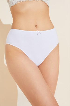 Κιλότα Eberjey Pima Stretch Cotton Highwaist γυναικεια ασπρα | LZU1062XV