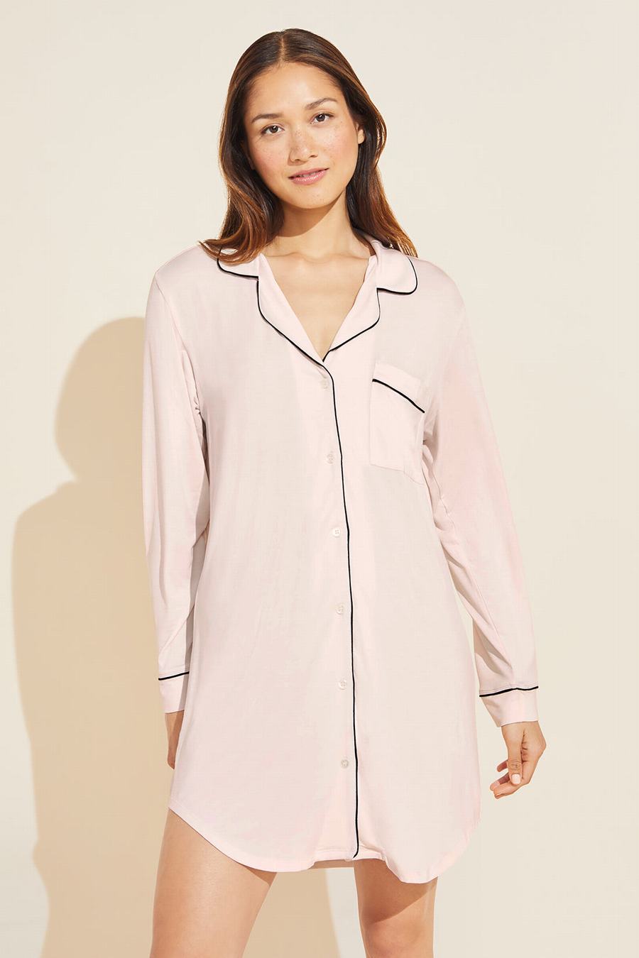 Πιζάμες Eberjey Gisele TENCEL™ Modal Sleepshirt γυναικεια ροζ μαυρα | NWU686NK