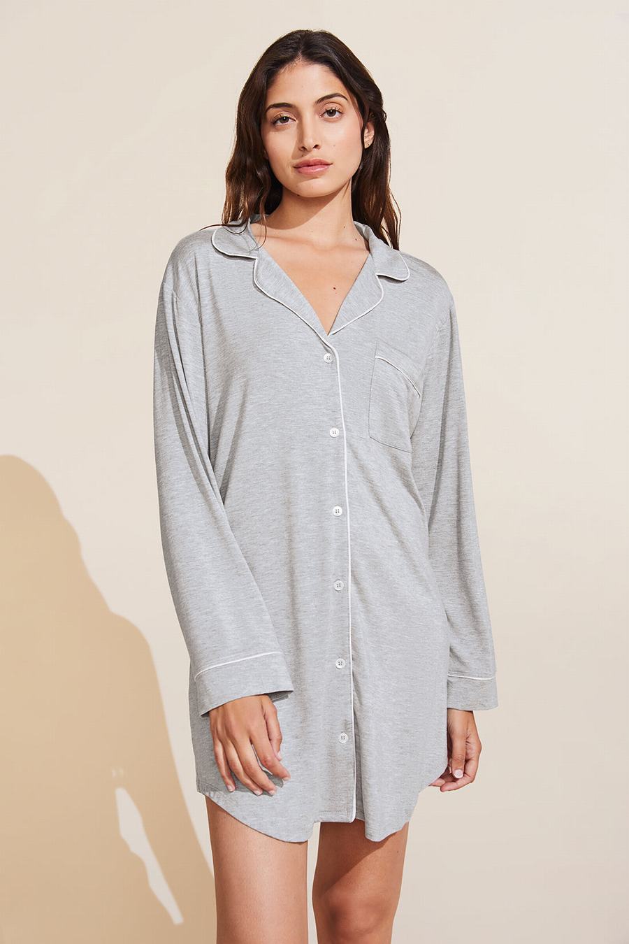 Πιζάμες Eberjey Gisele TENCEL Modal Sleepshirt γυναικεια γκρι ροζ | FTS1163PA