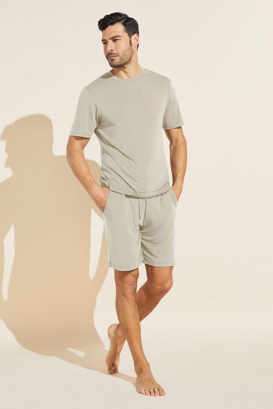 Πιζάμες Eberjey Henry TENCEL™ Modal Short PJ Set ανδρικα Μπεζ | RWL6022DQ