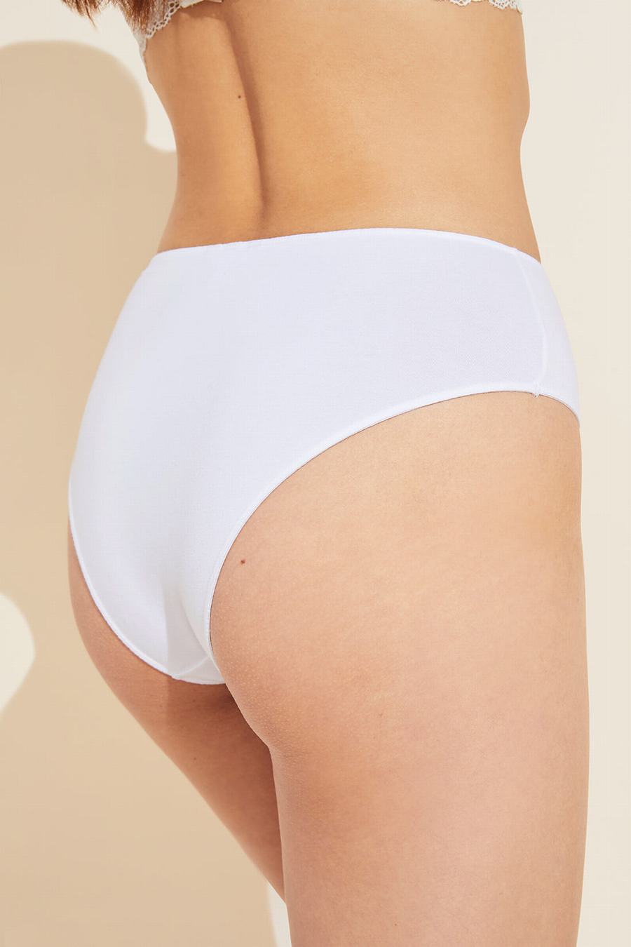 Κιλότα Eberjey Pima Stretch Cotton Highwaist γυναικεια ασπρα | LZU1062XV