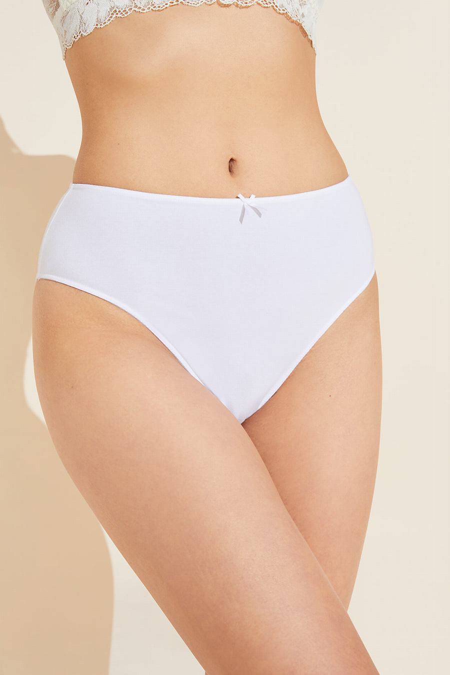 Κιλότα Eberjey Pima Stretch Cotton Highwaist γυναικεια ασπρα | LZU1062XV